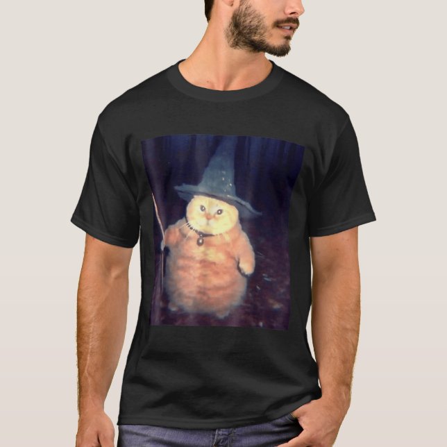 Wizard Cat Meme Shirt _ Funny Vintage Halloween (Front)