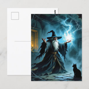 Wizard / Cat Postcard