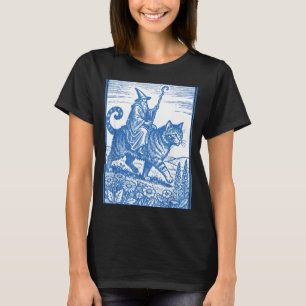 Wizard cat rider funny cute meme  T-Shirt