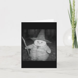 Wizard Cat Weird Funny Halloween Cat Meme Card