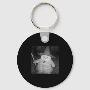 Wizard Cat Weird Funny Halloween Cat Meme Key Ring