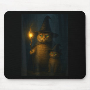 Wizard Cat Weird Funny Halloween Cat Meme  Mouse Pad