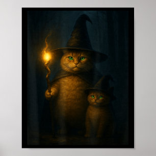 Wizard Cat Weird Funny Halloween Cat Meme  Poster
