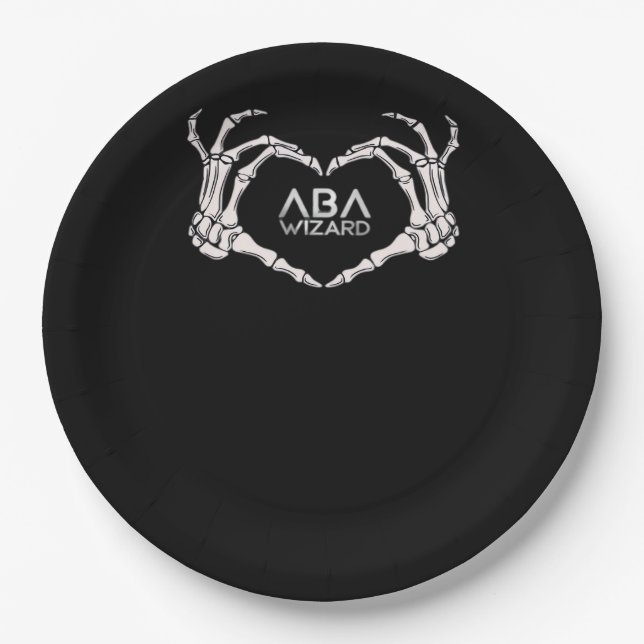 Wizard Classic - Skeleton Hands Heart Paper Plate (Front)