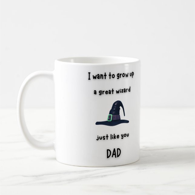 Wizard coffee mug, gift for dad from kids coffee mug (Left)