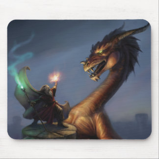 Wizard Defence - Dragon & wizard Mouse Pad