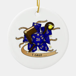 Wizard Dice Design Ceramic Tree Decoration