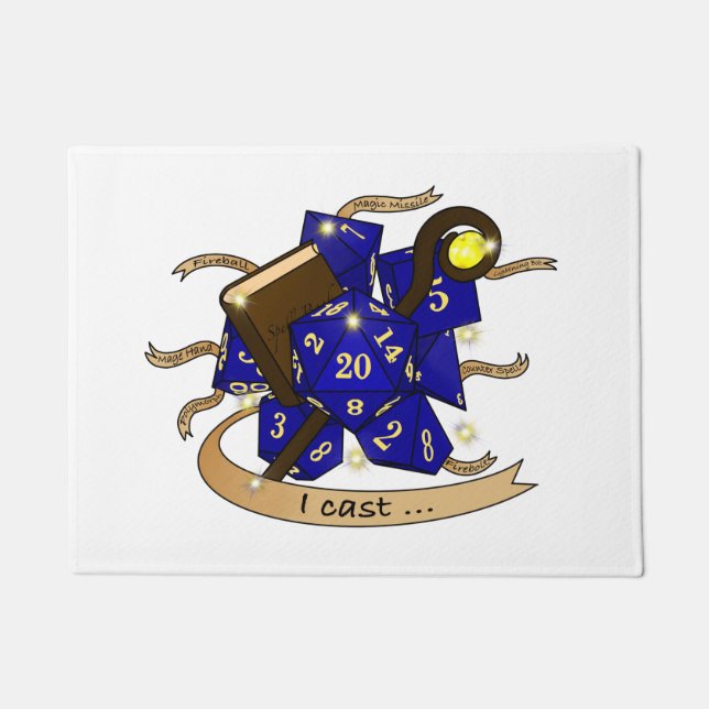 Wizard Dice Design Doormat (Front)