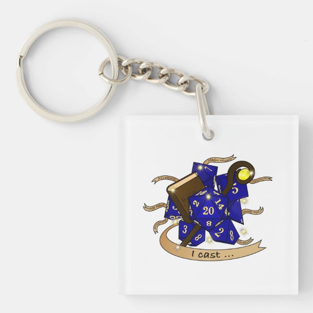 Wizard Dice Design Key Ring (Front)