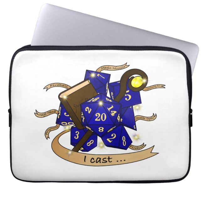 Wizard Dice Design Laptop Sleeve (Front)