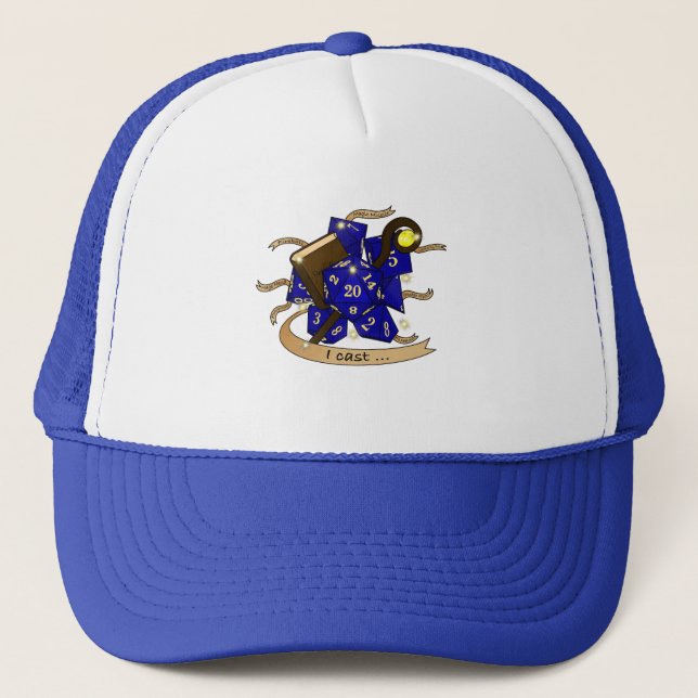 Wizard Dice Design Trucker Hat (Front)
