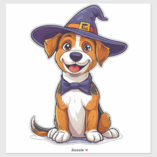 Wizard Dog Sticker Purple Hat Pet Decal