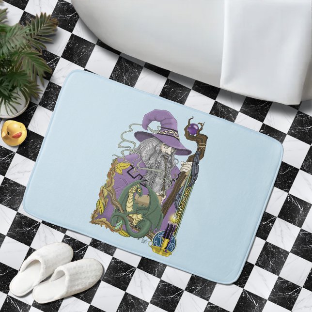 Wizard Dragon Fantasy Purple Bath Mat (Creator Uploaded)