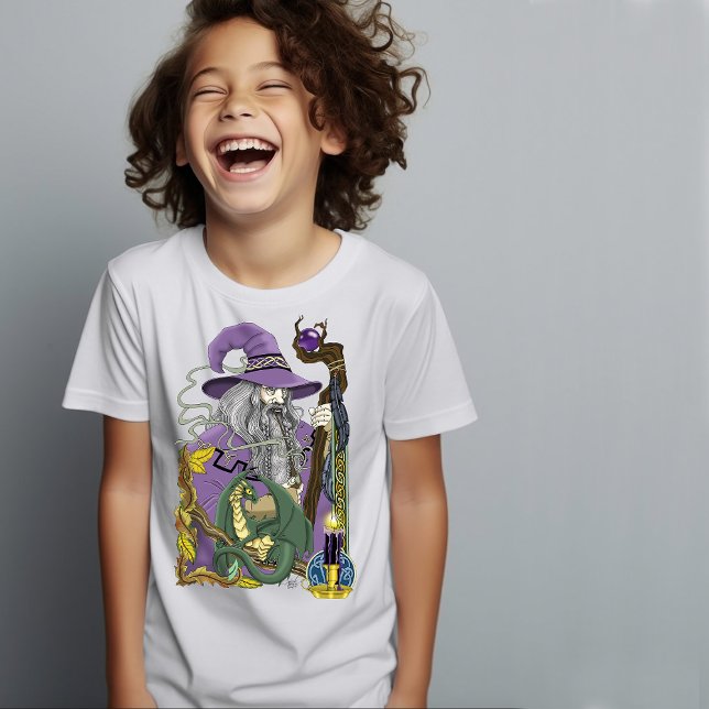Wizard Dragon Fantasy Purple T-Shirt (Creator Uploaded)
