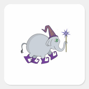 Wizard Elephant Square Sticker