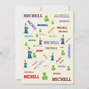 Wizard Frog Fairy Tale Word Cloud Name Collage Invitation