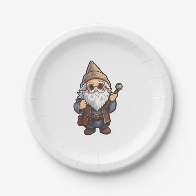 Wizard Gnome   Paper Plate (Front)