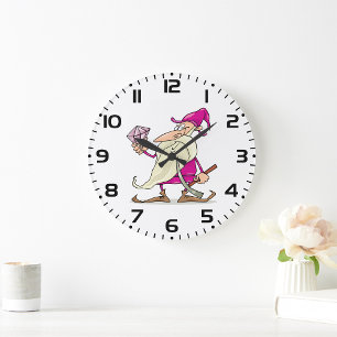 Wizard Gnome with Large Diamond Gemstone Clock