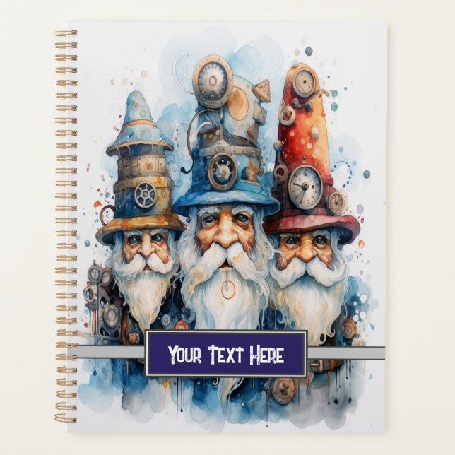 wizard gnomes Steampunk Planner (Front)