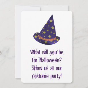 Wizard Hat Halloween Costume Party Invitations
