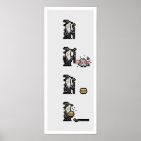 Wizard Is Hungry Column Pixel Art Poster