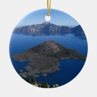 Wizard Island @ Crater Lake, Oregon Ceramic Tree Decoration