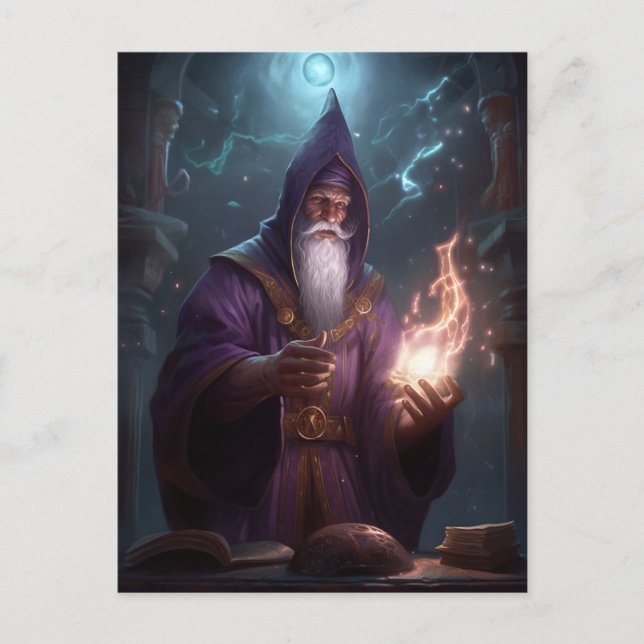 Wizard Mage Magical Fantasy Art Postcard (Front)