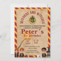 Wizard Magical Kids Birthday Party Invite