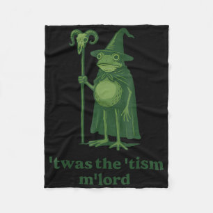 Wizard Meme Twas The Tism Mlord Frog Autism Awaren Fleece Blanket