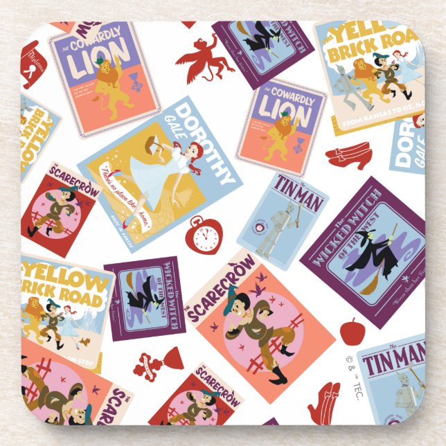 Wizard of Oz™ Character Print Toss Pattern Coaster (Front)
