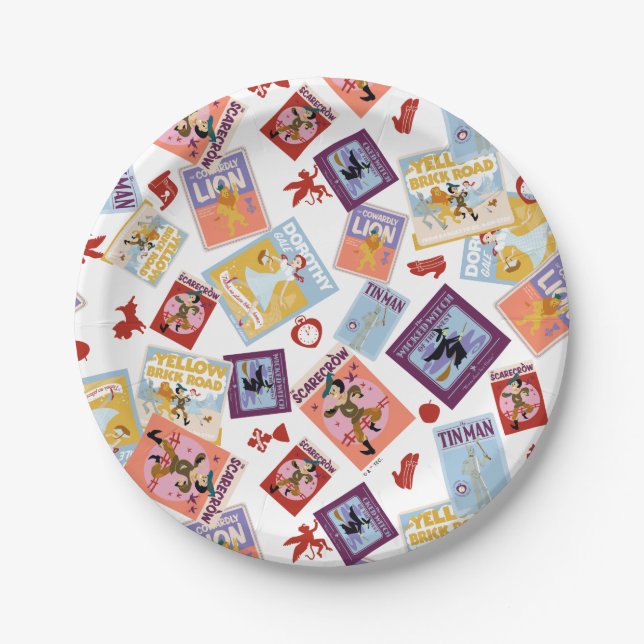Wizard of Oz™ Character Print Toss Pattern Paper Plate (Front)