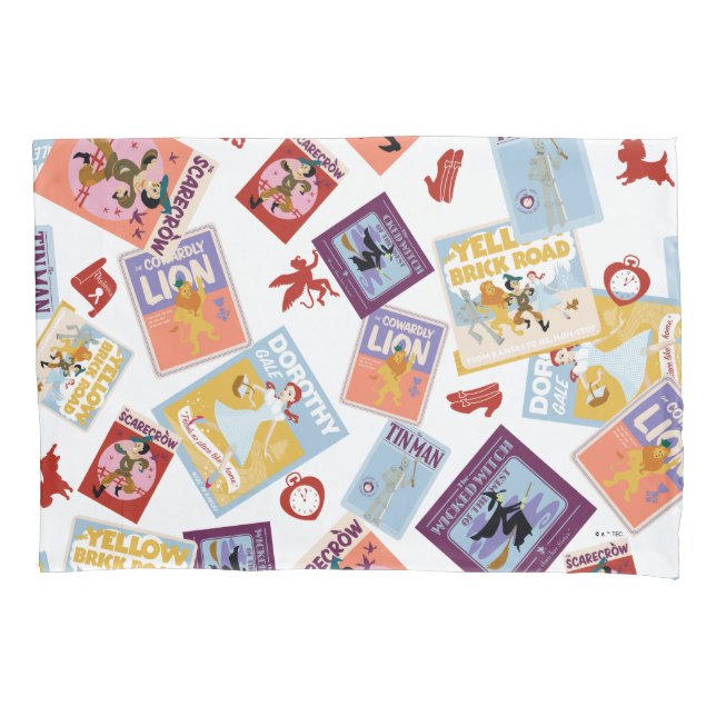 Wizard of Oz™ Character Print Toss Pattern Pillowcase (Front)