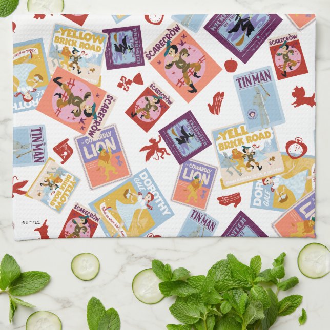Wizard of Oz™ Character Print Toss Pattern Tea Towel (Folded)