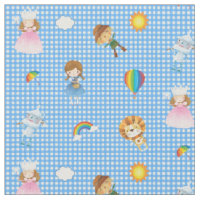 Wizard of Oz Characters on Blue and White Gingham
