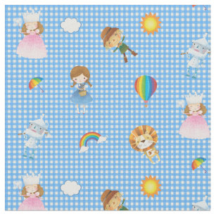 Bright Rainbow Plaid Pattern Fabric
