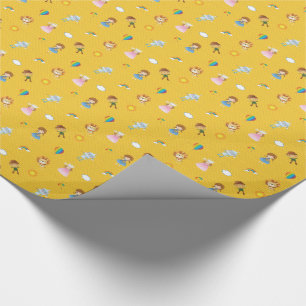 Wizard of Oz Characters on yellow brick road Wrapping Paper