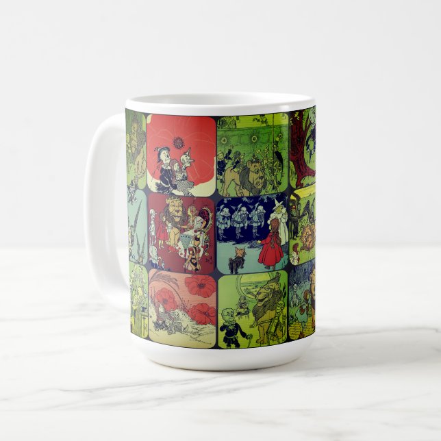 Wizard of Oz Illustrations Vintage Collage | Coffee Mug (Front Left)