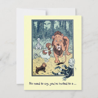 Wizard of Oz Lion, Boy Birthday Party Invitation
