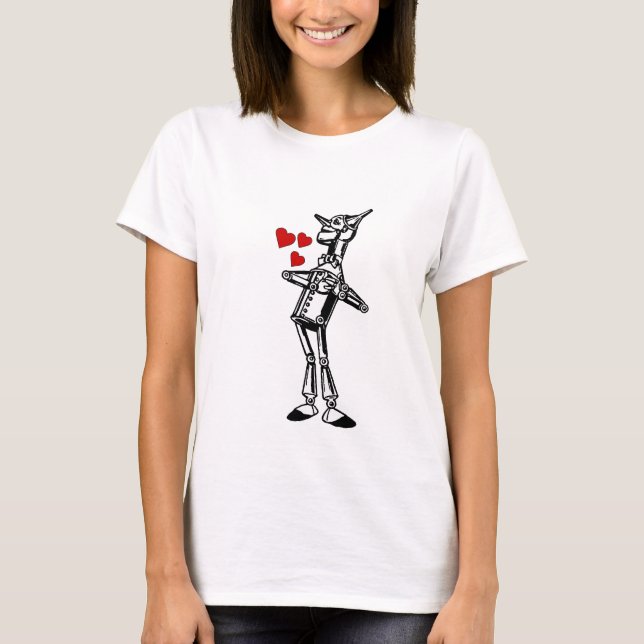Wizard of Oz Love - Beloved Tin Man with Hearts T-Shirt (Front)