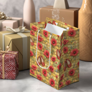 Wizard of Oz Poppies & Slippers Medium Gift Bag