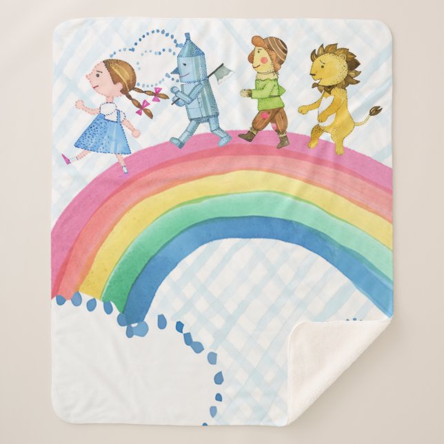 Wizard of Oz Rainbow Sherpa Blanket (Front)