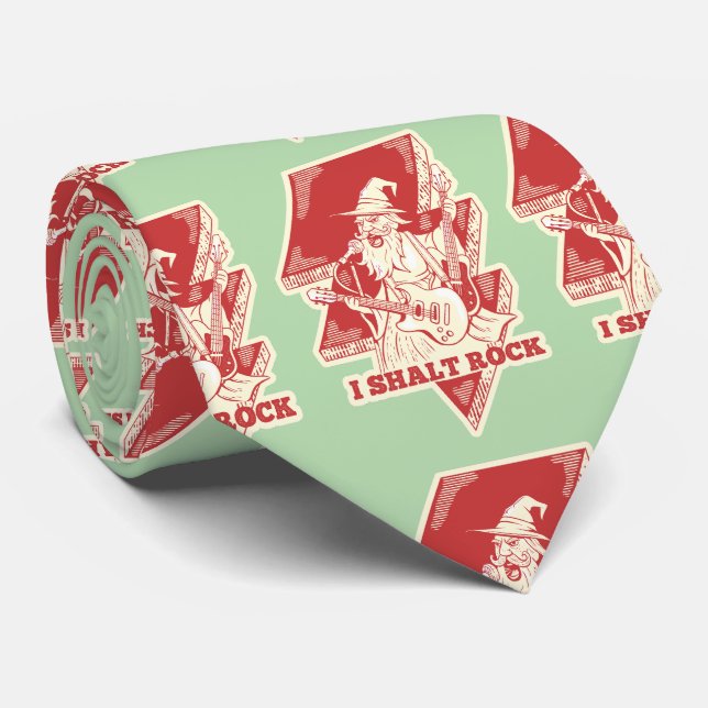 Wizard playing guitar tie (Rolled)