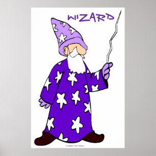 WIZARD POSTERS PRINTS - FANTASY - PURPLE - KIDS