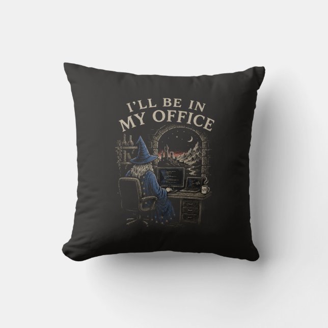 Wizard Programmer Coding Humour Cushion (Front)