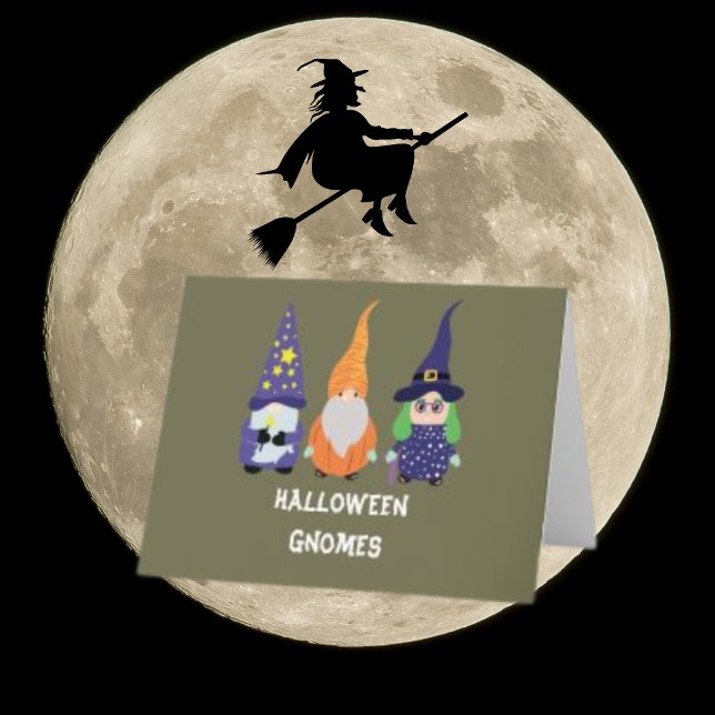 Wizard Pumpkin Witch Halloween Gnome Greeting Card (Wizard Pumpkin Witch Halloween Gnome Greeting Card)