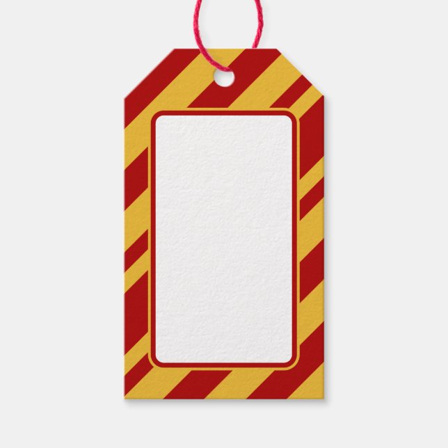 Wizard Red and Gold Blank Gift Tag (Front)