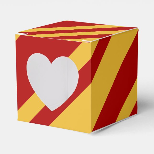 Wizard Red and Gold Heart Favour Box (Front Side)