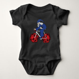 Wizard Riding Bike With 20 Sided Dice Wheels Baby Bodysuit
