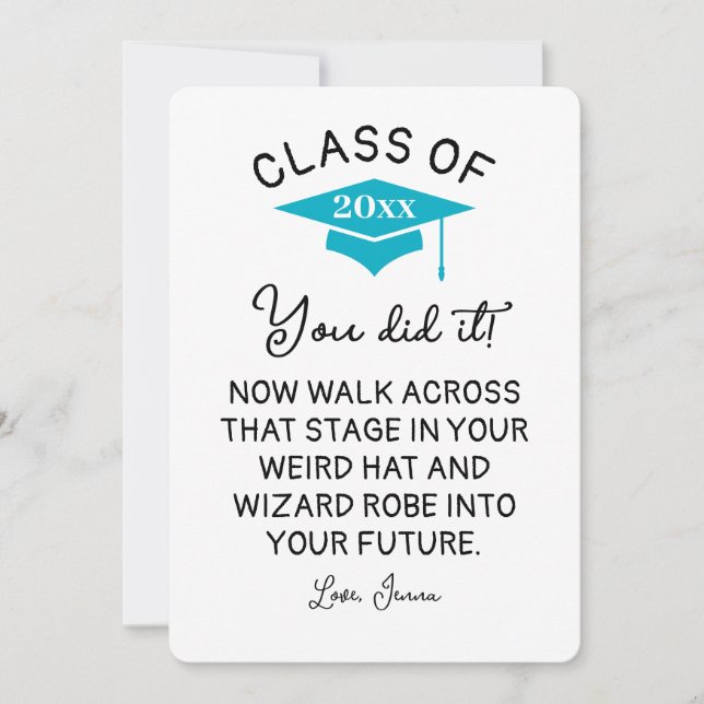 Wizard Robe and Hat Graduation 2025 Funny Custom Holiday Card (Front)