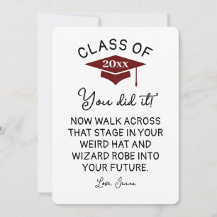 Wizard Robe and Hat Graduation 2026 Funny Custom Holiday Card